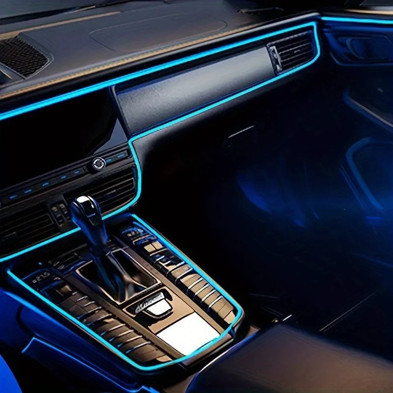 78.74 zoll Auto Innen Led Dekorative Lampe EL Verdrahtung Neon Streifen Für Auto Flexible Umgebungs Licht USB Party Atmosphäre Licht streifen