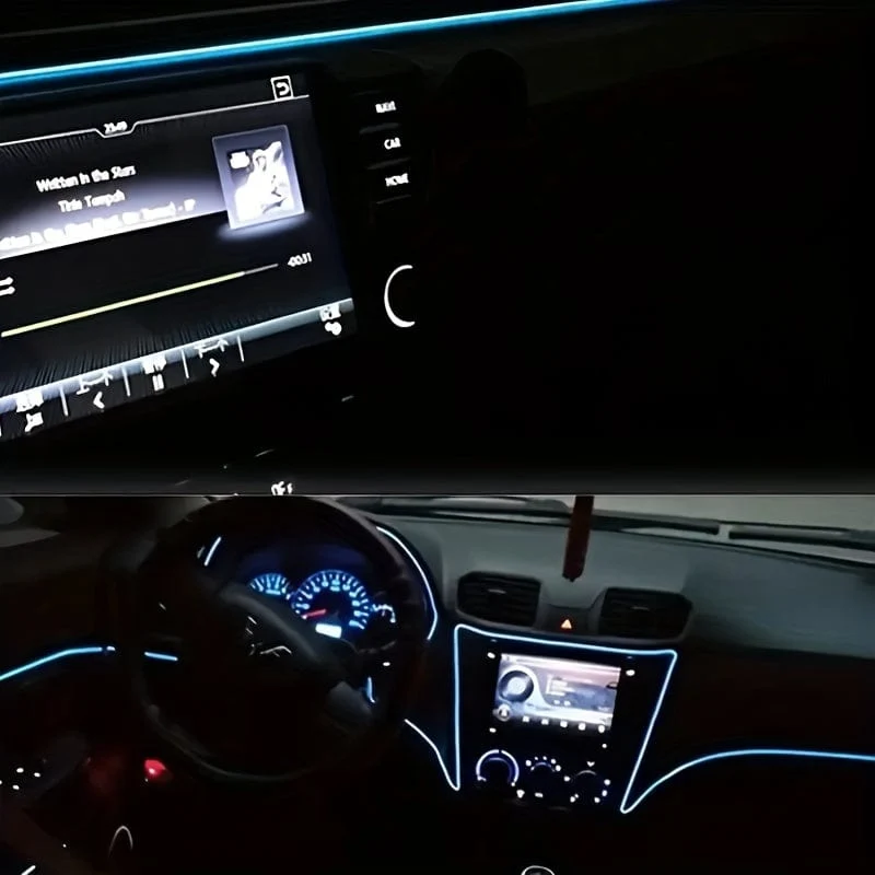 78.74 zoll Auto Innen Led Dekorative Lampe EL Verdrahtung Neon Streifen Für Auto Flexible Umgebungs Licht USB Party Atmosphäre Licht streifen