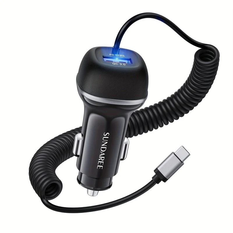 Superschnelles USB-C-Autoladegerät mit 51 W