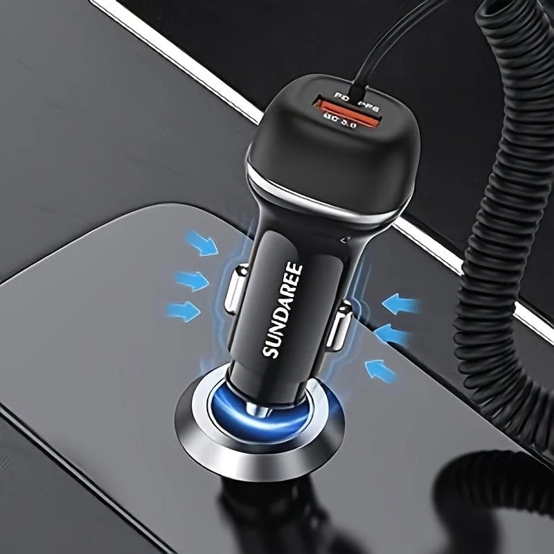 Superschnelles USB-C-Autoladegerät mit 51 W
