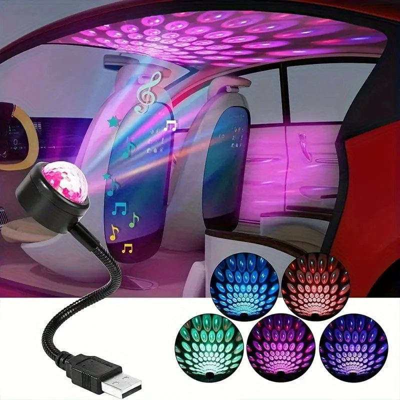 Auto Atmosphäre Lampe USB Dach Lampe Nachtlicht LED Farbe Lampe Sound Control Musik Auto Dekoration