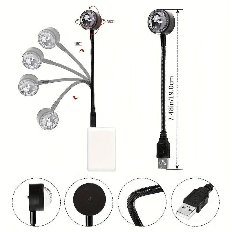 Auto Atmosphäre Lampe USB Dach Lampe Nachtlicht LED Farbe Lampe Sound Control Musik Auto Dekoration