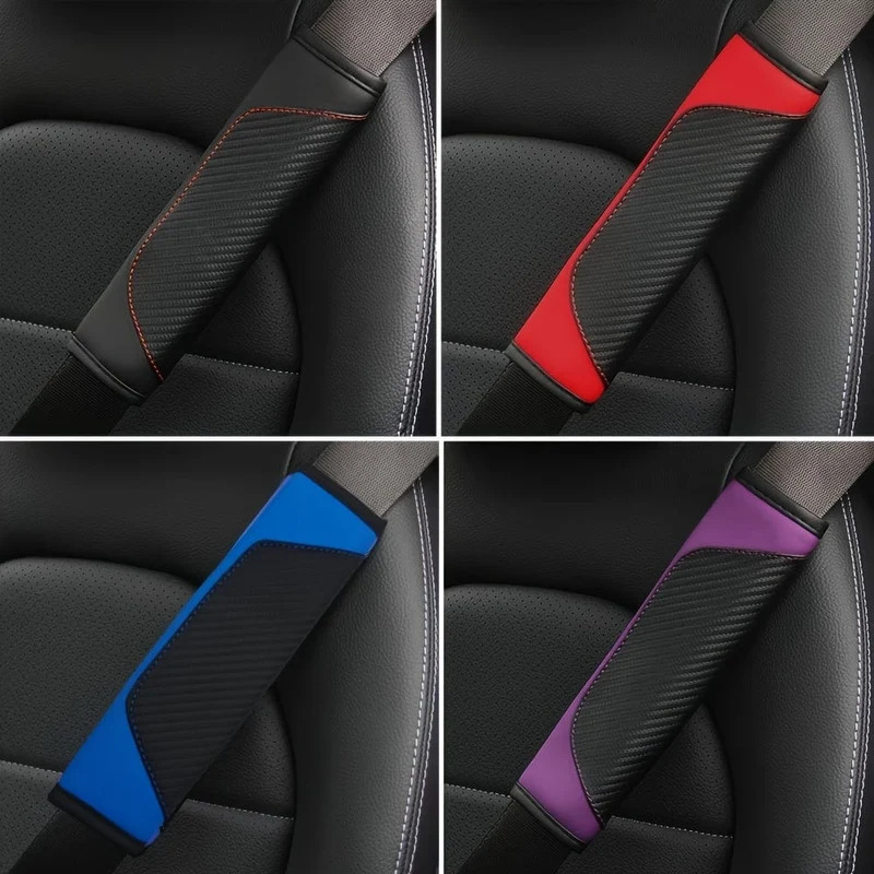 Auto-Sicherheitsgurt-Abdeckung, Karbonfaser-Kunstleder, Sicherheitsgurt-Polsterhalter, universelle Auto-Sicherheitsgurt-Abdeckungen, Schulterschutz, Auto-Innenzubehör