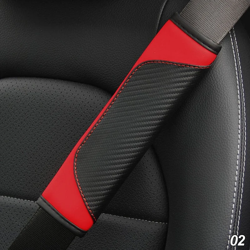 Auto-Sicherheitsgurt-Abdeckung, Karbonfaser-Kunstleder, Sicherheitsgurt-Polsterhalter, universelle Auto-Sicherheitsgurt-Abdeckungen, Schulterschutz, Auto-Innenzubehör
