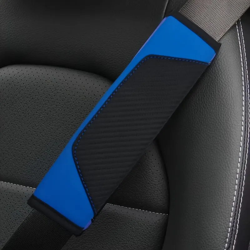 Auto-Sicherheitsgurt-Abdeckung, Karbonfaser-Kunstleder, Sicherheitsgurt-Polsterhalter, universelle Auto-Sicherheitsgurt-Abdeckungen, Schulterschutz, Auto-Innenzubehör