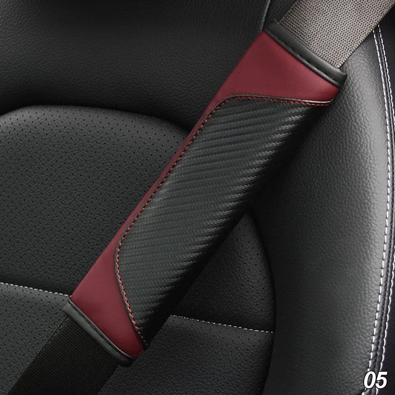 Auto-Sicherheitsgurt-Abdeckung, Karbonfaser-Kunstleder, Sicherheitsgurt-Polsterhalter, universelle Auto-Sicherheitsgurt-Abdeckungen, Schulterschutz, Auto-Innenzubehör