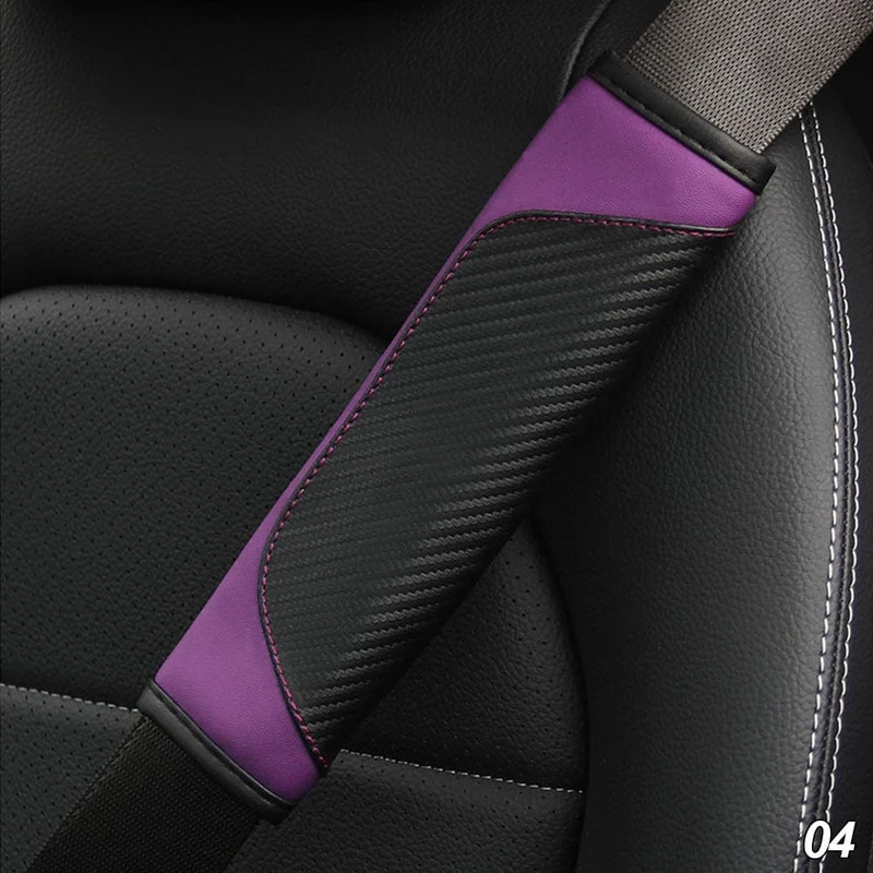 Auto-Sicherheitsgurt-Abdeckung, Karbonfaser-Kunstleder, Sicherheitsgurt-Polsterhalter, universelle Auto-Sicherheitsgurt-Abdeckungen, Schulterschutz, Auto-Innenzubehör