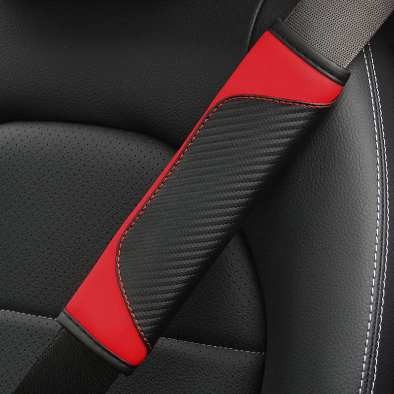 Auto-Sicherheitsgurt-Abdeckung, Karbonfaser-Kunstleder, Sicherheitsgurt-Polsterhalter, universelle Auto-Sicherheitsgurt-Abdeckungen, Schulterschutz, Auto-Innenzubehör