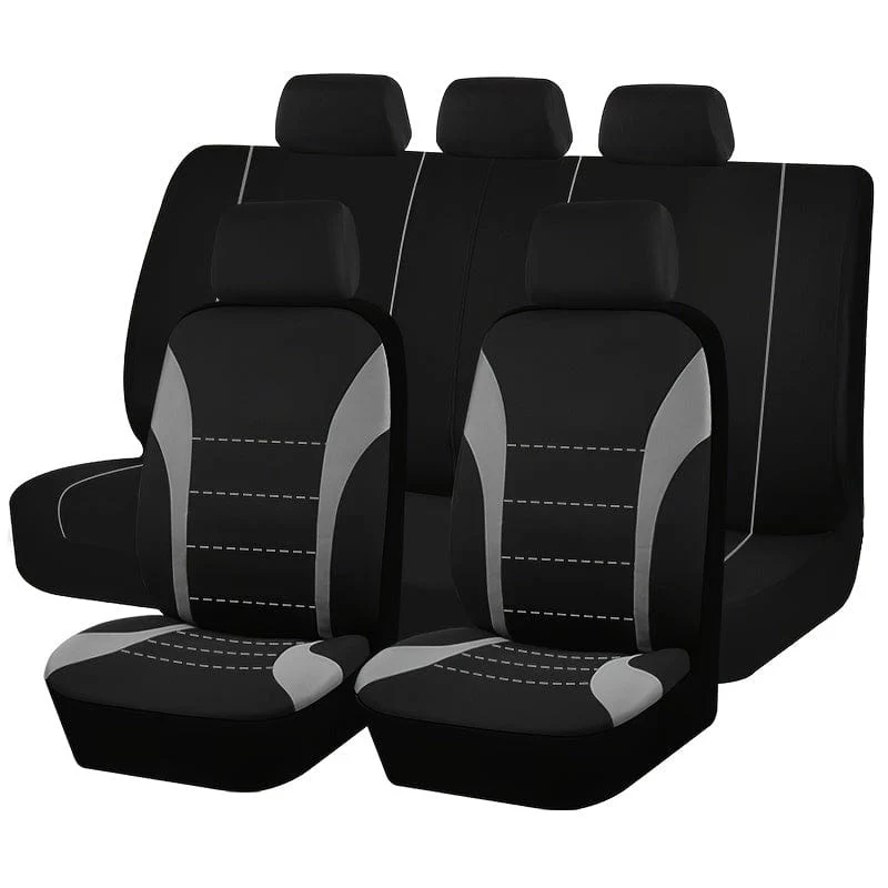 Sitzbezüge 9-tlg. Set Autokissen Autozubehör Sitzschutz Fünfsitzer Universal Schwarz Grau Blau Rot