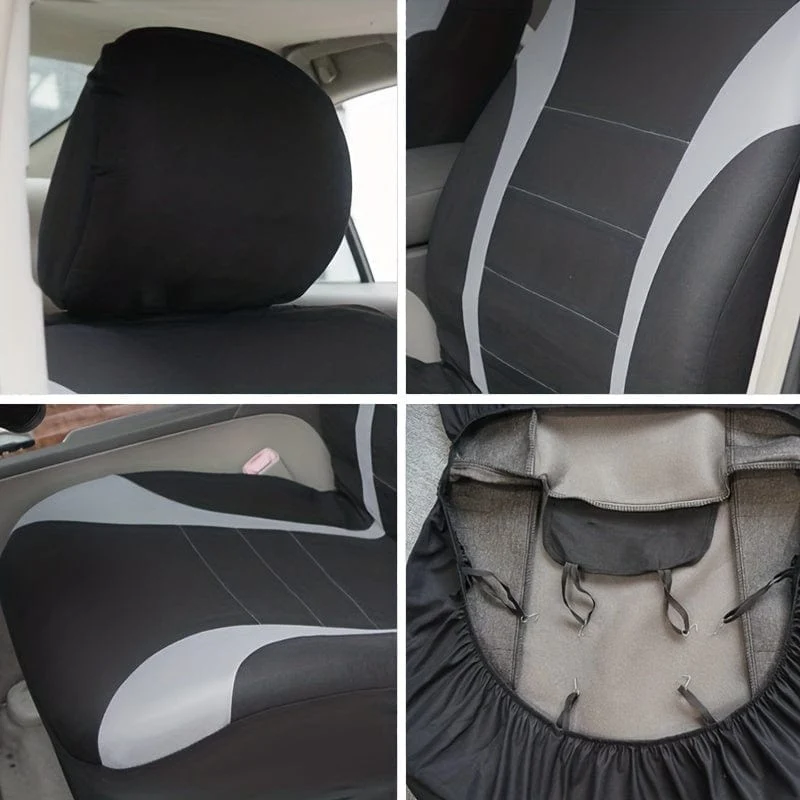 Sitzbezüge 9-tlg. Set Autokissen Autozubehör Sitzschutz Fünfsitzer Universal Schwarz Grau Blau Rot