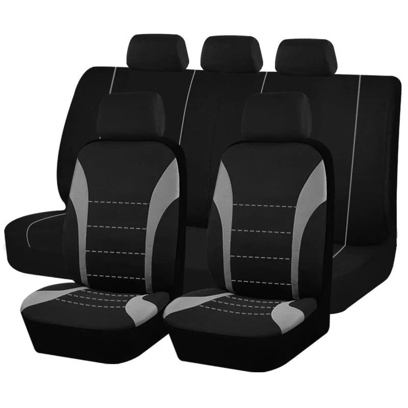 Sitzbezüge 9-tlg. Set Autokissen Autozubehör Sitzschutz Fünfsitzer Universal Schwarz Grau Blau Rot
