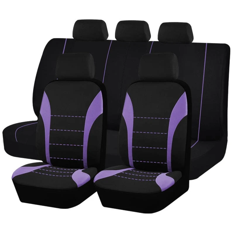 Sitzbezüge 9-tlg. Set Autokissen Autozubehör Sitzschutz Fünfsitzer Universal Schwarz Grau Blau Rot