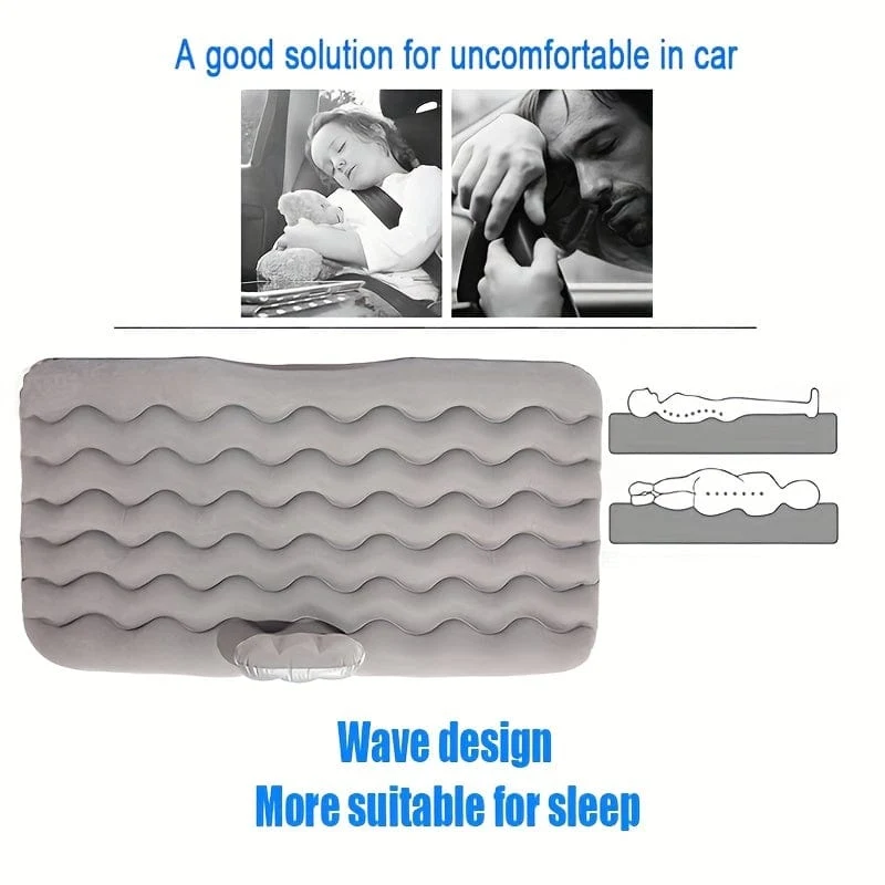 Werten Sie Ihr Auto mit einem multifunktionalen aufblasbaren Bett- und Sofakissen auf – perfekt für Camping und Reisen.
