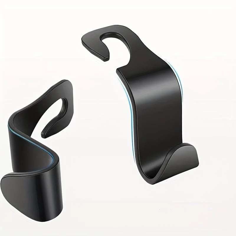 2 Stück Auto-Haken, Auto-ABS hinten, versteckt, aufklebbar, 7-förmiger kleiner Haken, Auto-Rücksitz-Organizer, Kleiderbügel für Handtaschen, Mäntel, Kleidung, Aufbewahrungstaschen, Geldbörse
