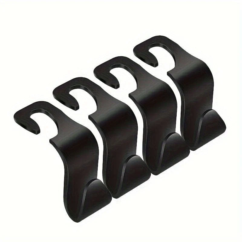 2 Stück Auto-Haken, Auto-ABS hinten, versteckt, aufklebbar, 7-förmiger kleiner Haken, Auto-Rücksitz-Organizer, Kleiderbügel für Handtaschen, Mäntel, Kleidung, Aufbewahrungstaschen, Geldbörse