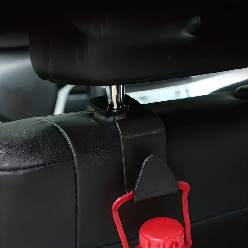 2 Stück Auto-Haken, Auto-ABS hinten, versteckt, aufklebbar, 7-förmiger kleiner Haken, Auto-Rücksitz-Organizer, Kleiderbügel für Handtaschen, Mäntel, Kleidung, Aufbewahrungstaschen, Geldbörse