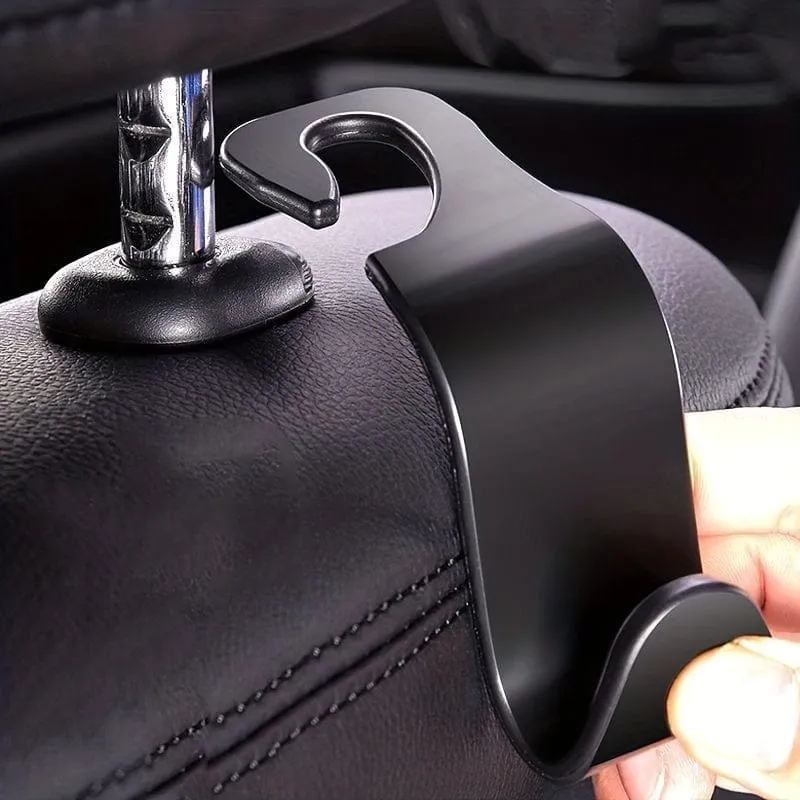 2 Stück Auto-Haken, Auto-ABS hinten, versteckt, aufklebbar, 7-förmiger kleiner Haken, Auto-Rücksitz-Organizer, Kleiderbügel für Handtaschen, Mäntel, Kleidung, Aufbewahrungstaschen, Geldbörse