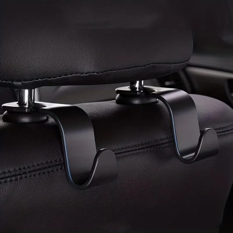 2 Stück Auto-Haken, Auto-ABS hinten, versteckt, aufklebbar, 7-förmiger kleiner Haken, Auto-Rücksitz-Organizer, Kleiderbügel für Handtaschen, Mäntel, Kleidung, Aufbewahrungstaschen, Geldbörse