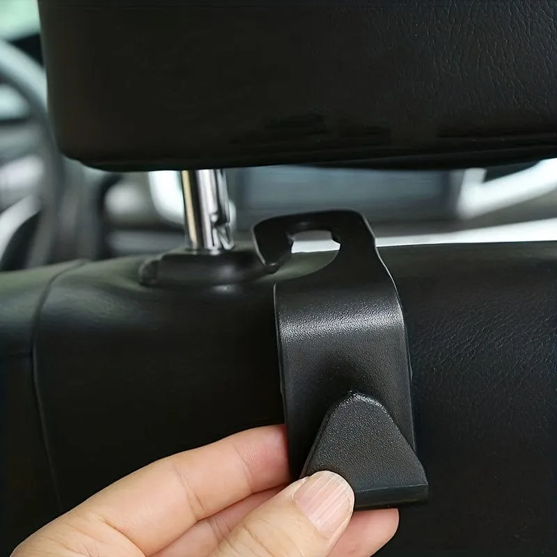 2 Stück Auto-Haken, Auto-ABS hinten, versteckt, aufklebbar, 7-förmiger kleiner Haken, Auto-Rücksitz-Organizer, Kleiderbügel für Handtaschen, Mäntel, Kleidung, Aufbewahrungstaschen, Geldbörse