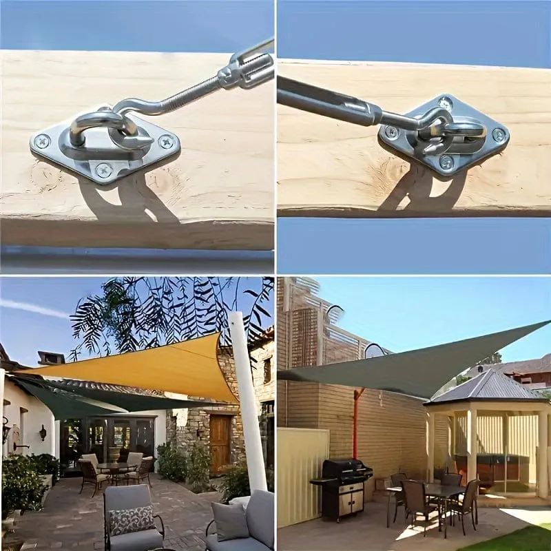 40-teiliges Sonnenschutz-Segel-Hardware-Set, 12.7 cm, Edelstahl 304, für rechteckige, quadratische, dreieckige, Sonnenschutz-Segel-Installation, Terrasse, Rasen und Garten, robustes, rostfreies Segel-Schatten-Hardware-Set