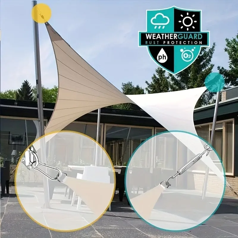 40-teiliges Sonnenschutz-Segel-Hardware-Set aus Edelstahl 304 für die Installation von rechteckigen, quadratischen und dreieckigen Sonnensegeln auf Terrasse, Rasen und Garten, robustes, rostfreies Segel-Schatten-Hardware-Set, 12.7 cm