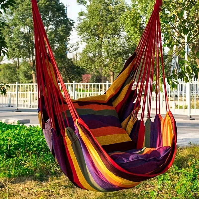 1 Stück Outdoor-Hängesessel, Segeltuch-Freizeitschaukel-Hängesessel, ohne Kissen und Kissen, Indoor-Outdoor-Hängematte, Garten-Freizeitmöbel-Hängematten, versiegelter OPP-Beutel