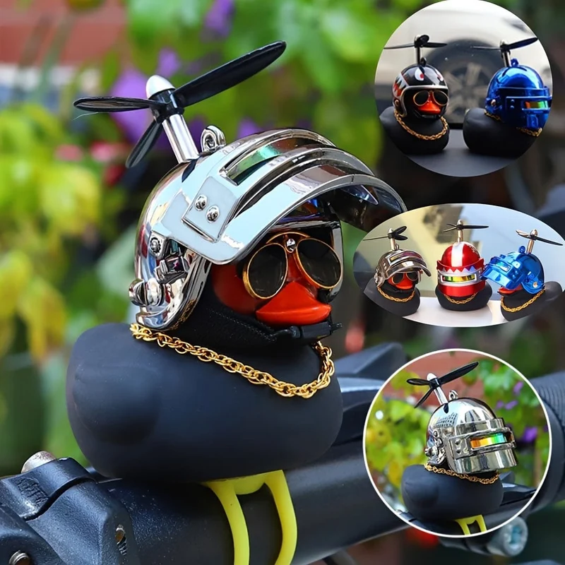1 Stück kleine gelbe Ente mit Helm-Design, Auto-Ornament, Auto-Armaturenbrett-Dekoration, Auto-Innendekoration