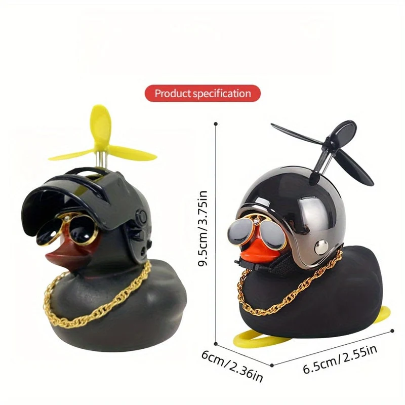 1 Stück kleine gelbe Ente mit Helm-Design, Auto-Ornament, Auto-Armaturenbrett-Dekoration, Auto-Innendekoration