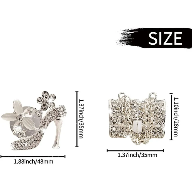 2 Stück Bling High Heel Bag Auto Lufterfrischer Clips für Frauen Auto Air Outlet Dekoration