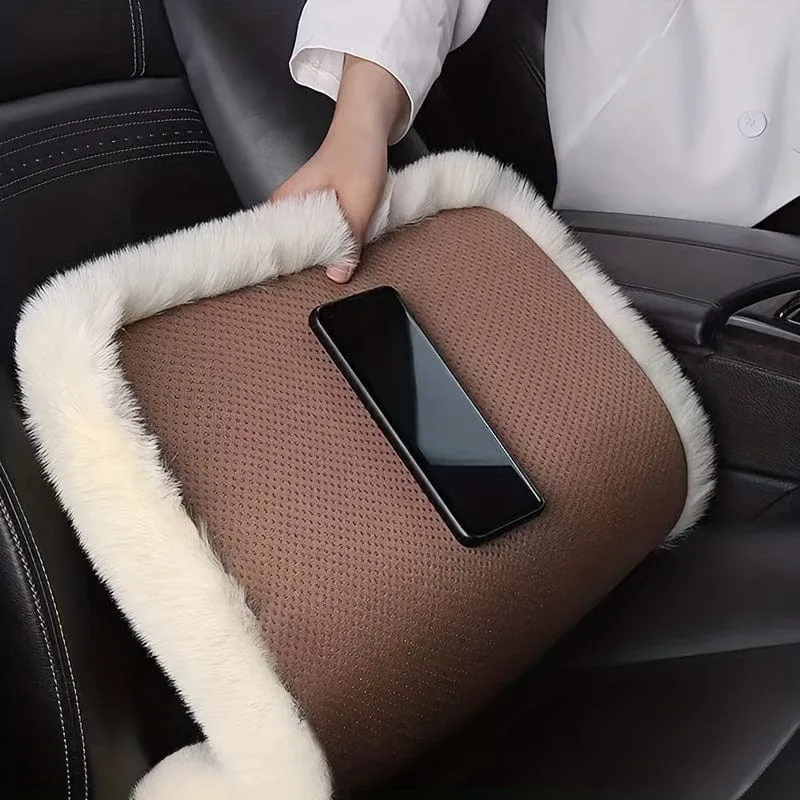 1pc Auto Sitzkissen Winter Plüsch Winter Wärme Dicke Wolle Quadrat Kissen, Weiche Wolle Faux Kaninchen Fell auto Sitzbezüge