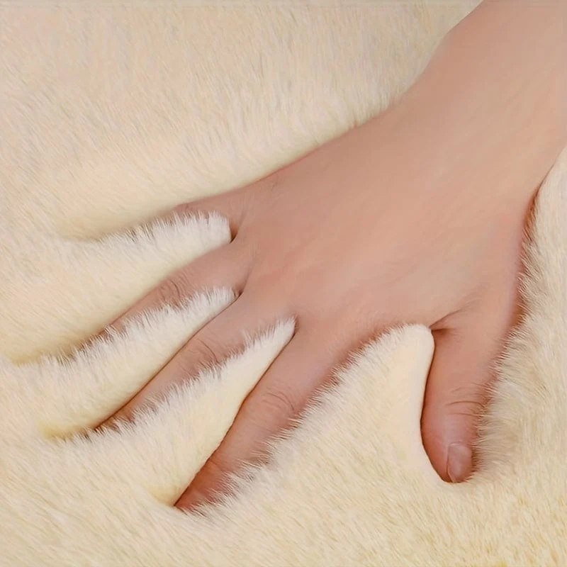 1pc Auto Sitzkissen Winter Plüsch Winter Wärme Dicke Wolle Quadrat Kissen, Weiche Wolle Faux Kaninchen Fell auto Sitzbezüge
