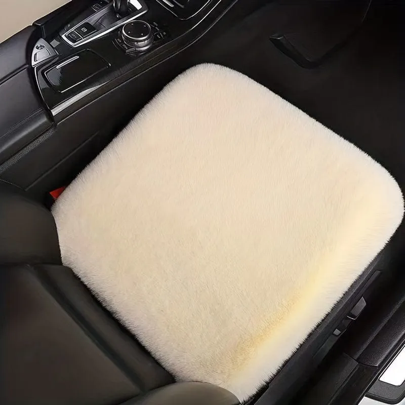 1pc Auto Sitzkissen Winter Plüsch Winter Wärme Dicke Wolle Quadrat Kissen, Weiche Wolle Faux Kaninchen Fell auto Sitzbezüge