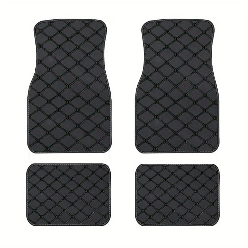 4 Stück Auto-Fußmatten, universell, wasserdicht, vorne und hinten, komplettes Set, Auto-Teppiche, Leder, Auto-Teppich-Zubehör, Innenausstattung