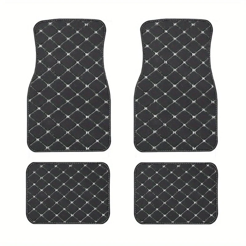 4 Stück Auto-Fußmatten, universell, wasserdicht, vorne und hinten, komplettes Set, Auto-Teppiche, Leder, Auto-Teppich-Zubehör, Innenausstattung