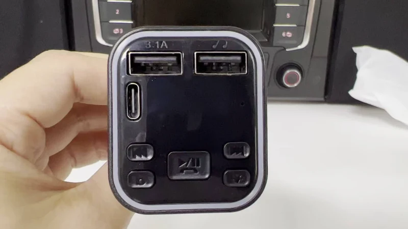 Auto-MP3-Player, kabelloser FM-Transmitter, Typ C, USB-C, Schnellladung, Dual-USB-Autoladegerät, Freisprecheinrichtung, MP3-Player, FM-Modulator