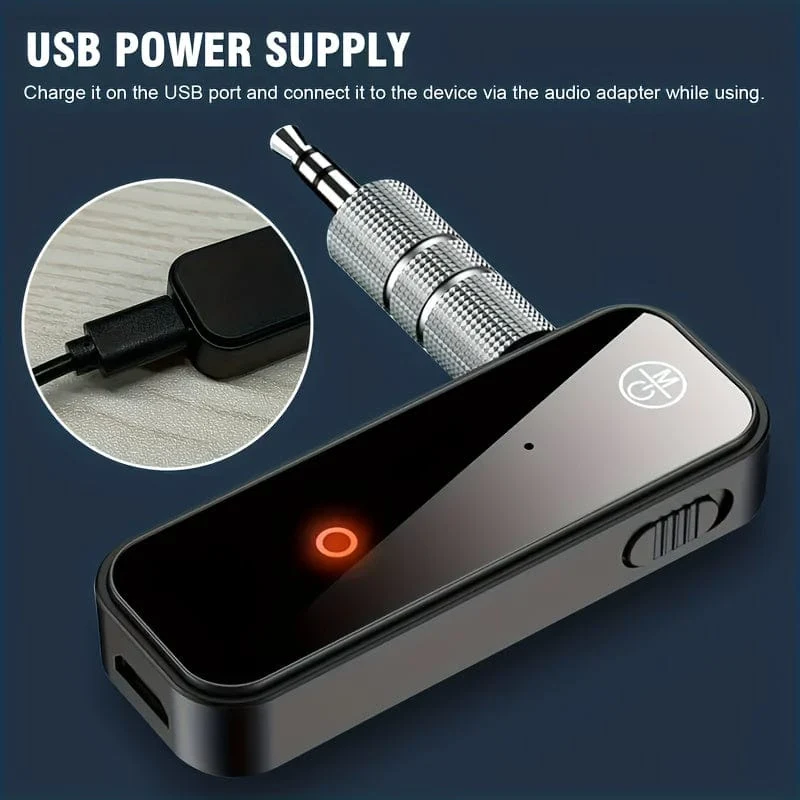 Wireless 5.0-Adapter, 3.5-mm-Klinken-Aux-Dongle, 2-in-1-Wireless-Empfänger für TV-Audio, Projektor, PC, Kopfhörer, Auto