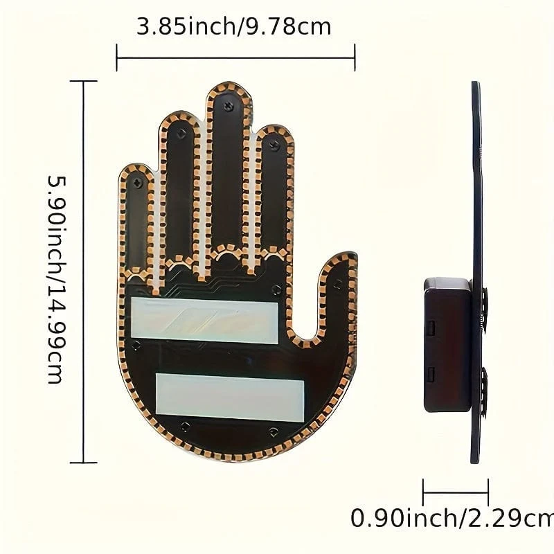 Neues LED-beleuchtetes Gestenlicht im Auto, Fingerlicht mit Fernbedienung, Road Rage Signs, Gestenlicht, Handlampe, Licht, dekorative Autoaufkleber