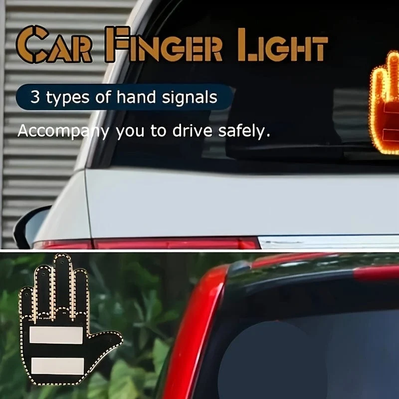 Neues LED-beleuchtetes Gestenlicht im Auto, Fingerlicht mit Fernbedienung, Road Rage Signs, Gestenlicht, Handlampe, Licht, dekorative Autoaufkleber