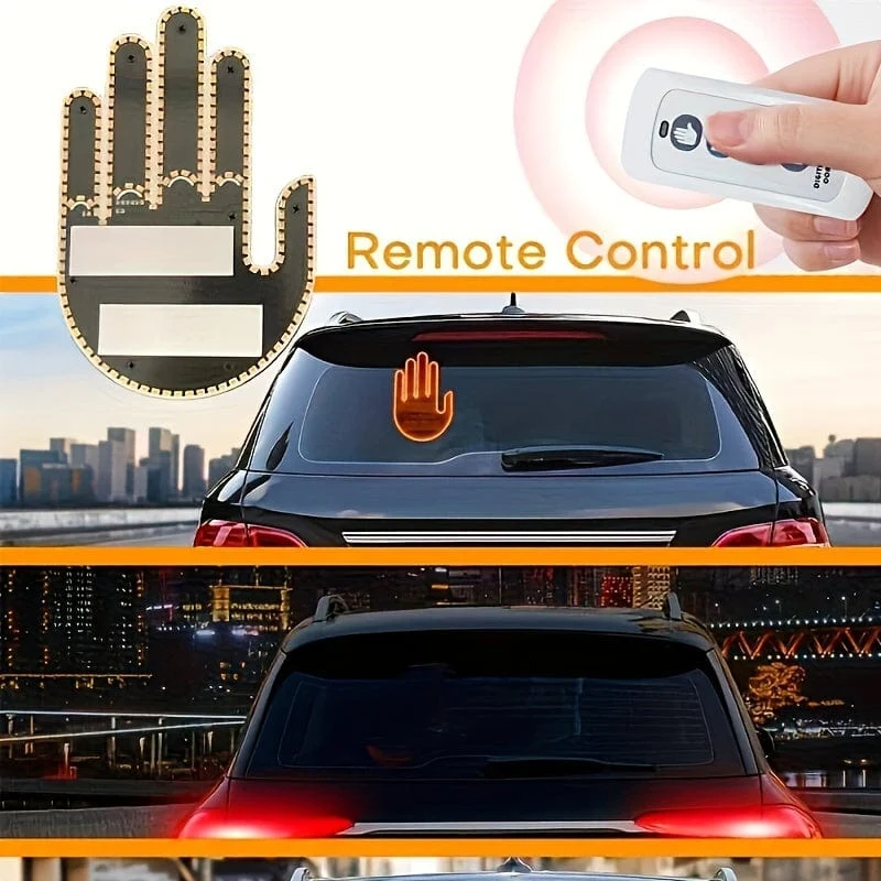 Neues LED-beleuchtetes Gestenlicht im Auto, Fingerlicht mit Fernbedienung, Road Rage Signs, Gestenlicht, Handlampe, Licht, dekorative Autoaufkleber