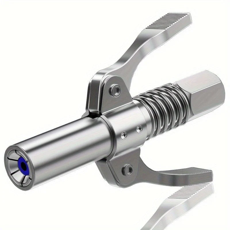 1 Stück Fettpistolen-Kupplung, doppelt verbreiterter Griff, Schnellverschluss, Fettspitzen und Enden, Kupplungen, Nenndruck 10 PSI, kompatibel mit allen Fettpressen mit 000/1-Zoll-NPT-Anschlüssen