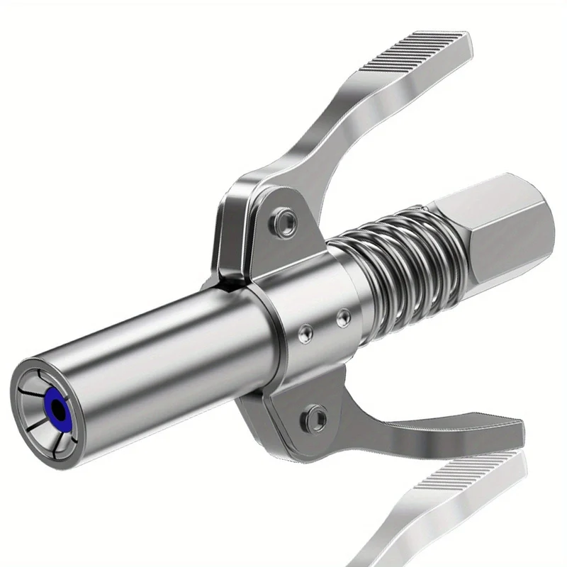 1 Stück Fettpistolen-Kupplung, doppelt verbreiterter Griff, Schnellverschluss, Fettspitzen und Enden, Kupplungen, Nenndruck 10 PSI, kompatibel mit allen Fettpressen mit 000/1-Zoll-NPT-Anschlüssen