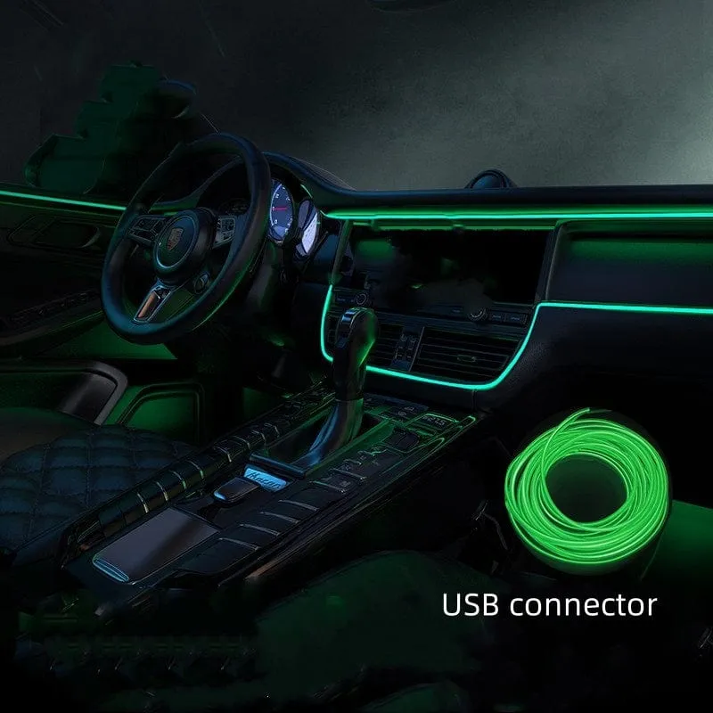 1 stück 300 cm Neue Auto Umgebungslicht Kaltlichtkabel Universelle Hohe Helligkeit LED Dekoration USB Kontaktloses EL Kaltlichtkabel Zum Emittieren von Licht