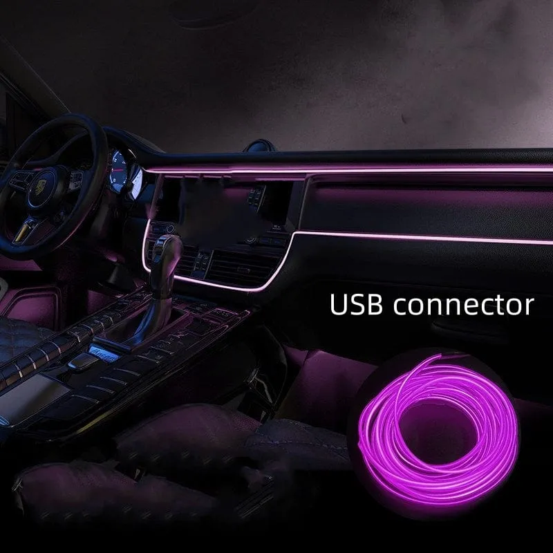 1 stück 300 cm Neue Auto Umgebungslicht Kaltlichtkabel Universelle Hohe Helligkeit LED Dekoration USB Kontaktloses EL Kaltlichtkabel Zum Emittieren von Licht