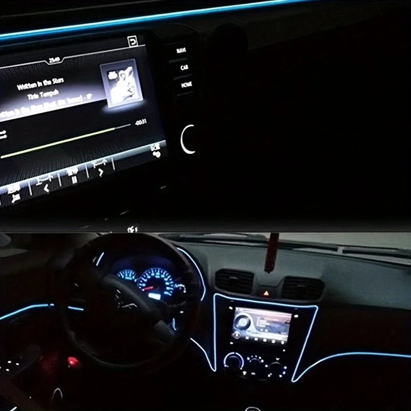 1 stück 300 cm Neue Auto Umgebungslicht Kaltlichtkabel Universelle Hohe Helligkeit LED Dekoration USB Kontaktloses EL Kaltlichtkabel Zum Emittieren von Licht