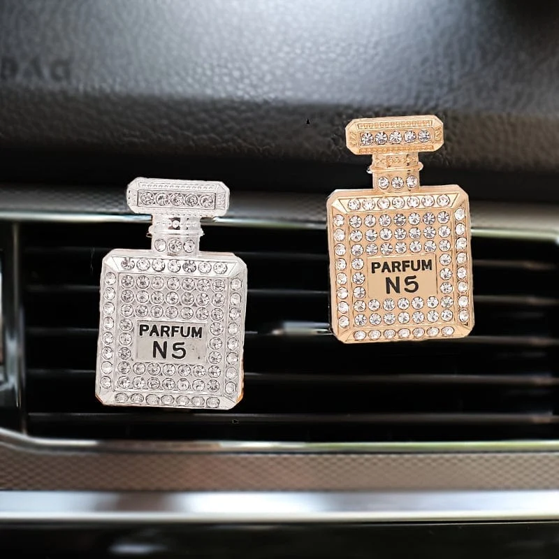 1 Stück Bling Strass Parfümflasche Design Auto Air Outlet Aromatherapie Diffusor Clip, Auto Air Vent Dekoration Clip, Auto Dekoration Zubehör
