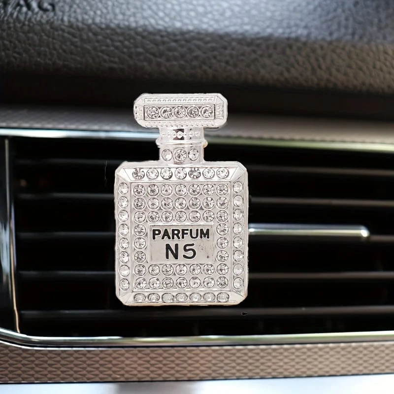 1 Stück Bling Strass Parfümflasche Design Auto Air Outlet Aromatherapie Diffusor Clip, Auto Air Vent Dekoration Clip, Auto Dekoration Zubehör