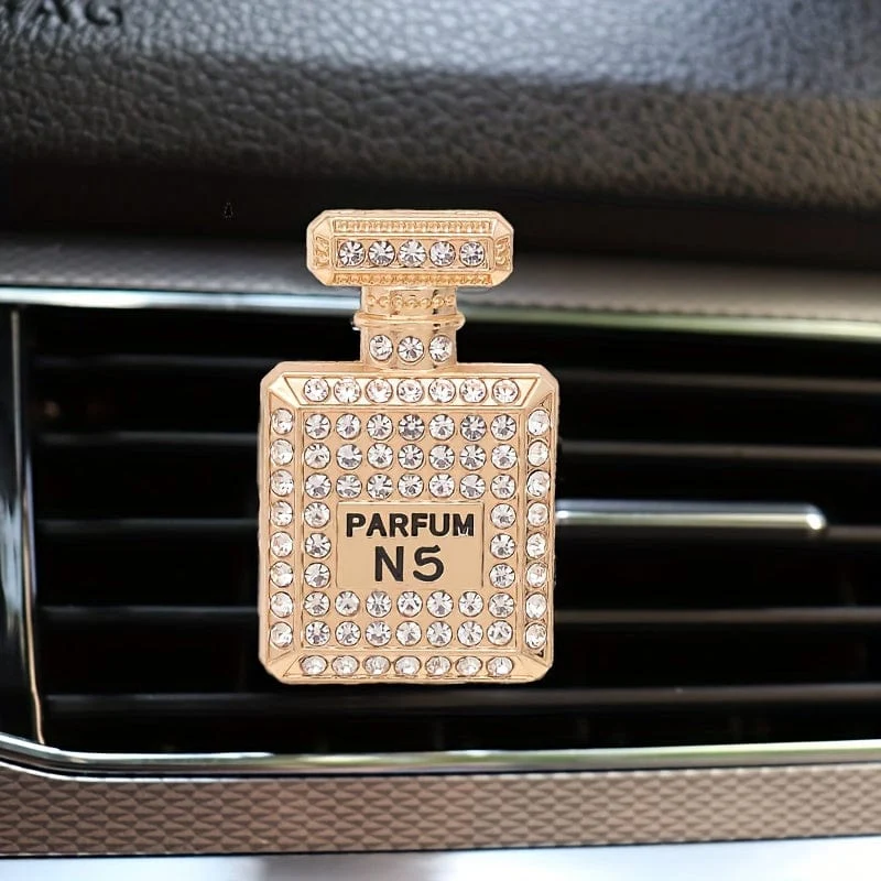 1 Stück Bling Strass Parfümflasche Design Auto Air Outlet Aromatherapie Diffusor Clip, Auto Air Vent Dekoration Clip, Auto Dekoration Zubehör