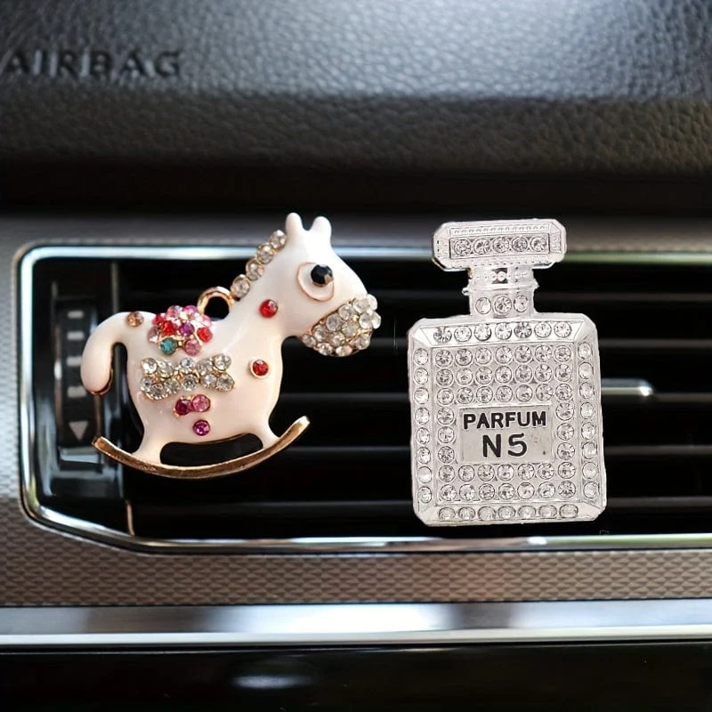 1 Stück Bling Strass Parfümflasche Design Auto Air Outlet Aromatherapie Diffusor Clip, Auto Air Vent Dekoration Clip, Auto Dekoration Zubehör