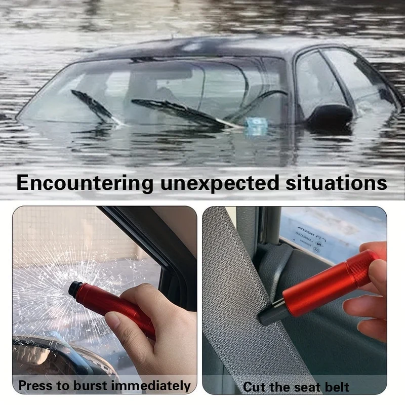 1 Stück Auto-Sicherheits-Fluchthammer, Notfall-Unterwasser-Fensterbrecher, Auto-Doppelzweck-Schnitt-Sicherheitsgurt-Fluchthammer, Auto-Fenster-Break-Schnell-Fluchtwerkzeug