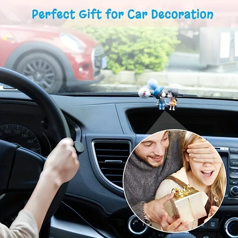 Niedliche Ornamente, paar Actionfiguren, Luftballons, Ornamente für die Armaturenbrettdekoration im Auto